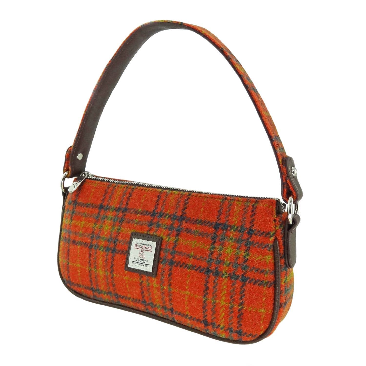 Glen Appin Of Scotland - Vente Sac porté épaule – femme - LB1217 Sac à baguette Harris en tweed « Duchray » à carreaux chinés2