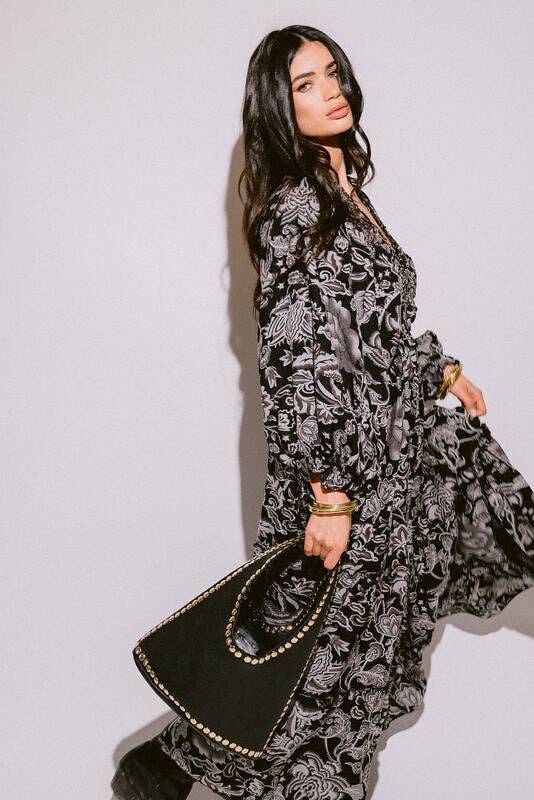 Piti Cuiti - Wholesale Dress - Women's - VERONA BLACK & WHITE LONG DRESS3