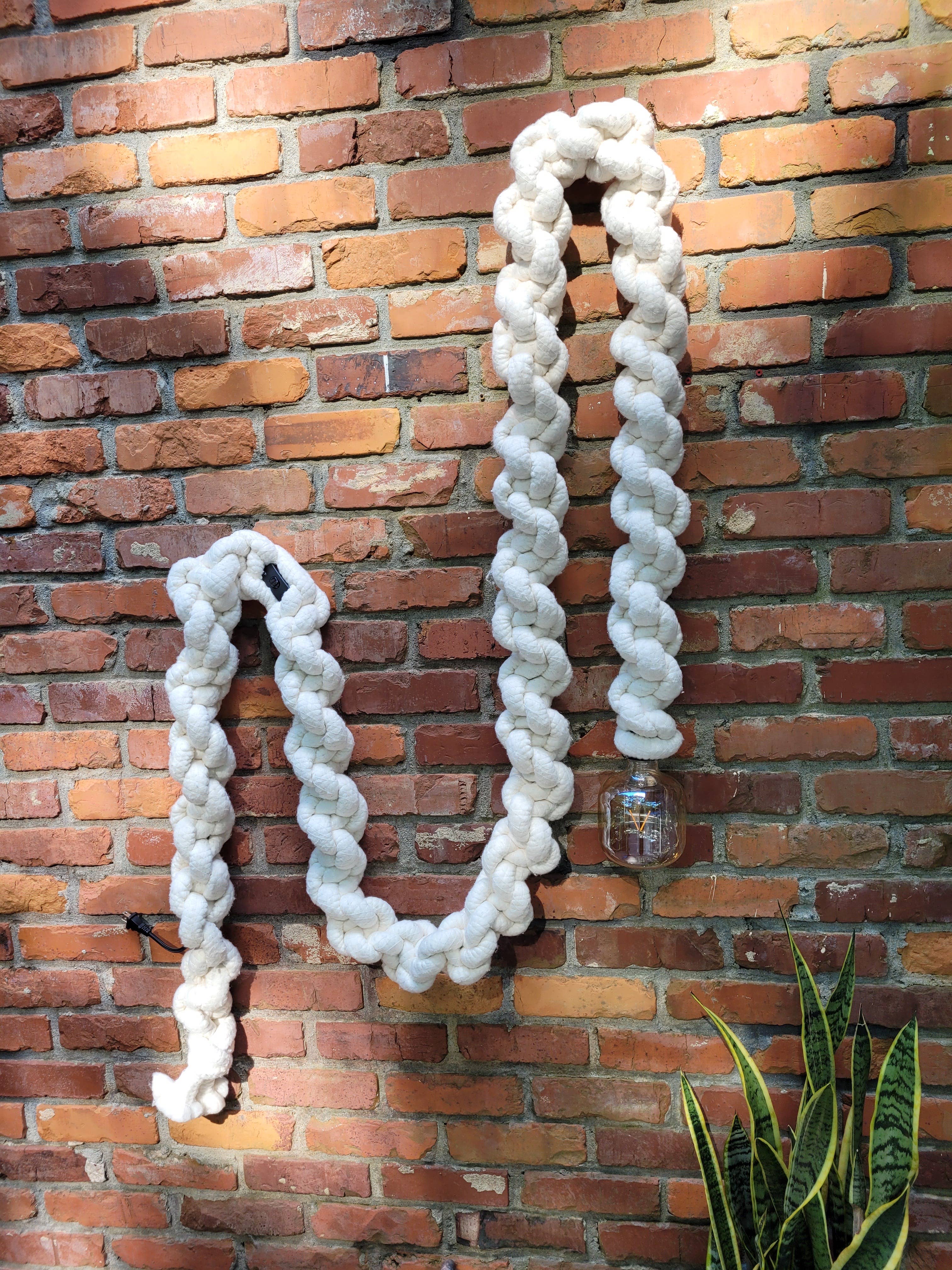 Good to Know You - Wholesale Chandelier/Hanging Light - 15ft Macrame Pendant Light -  Thick White2