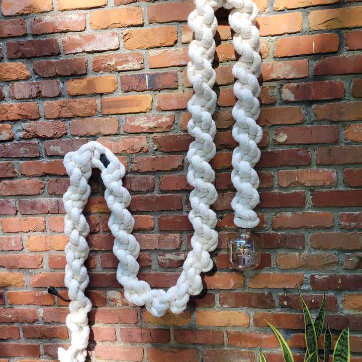 Good to Know You - Wholesale Chandelier/Hanging Light - 15ft Macrame Pendant Light - Thick White2