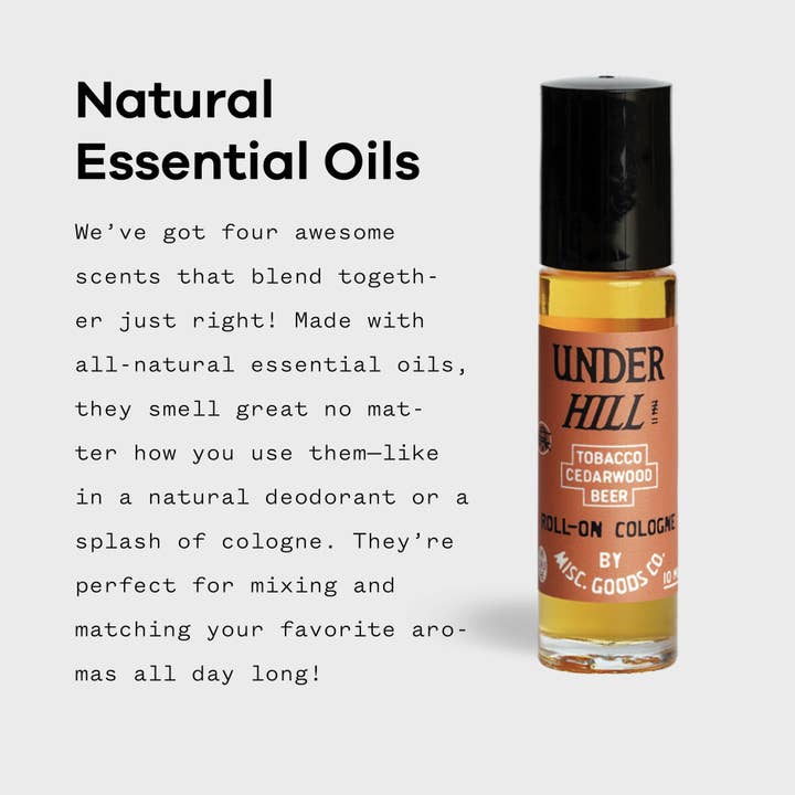 Misc Goods Co. – wholesale Roll-on fragrance – Underhill Roll-On Cologne – Tobacco, Cedar & Ale | Compact & Clean, 10ml3