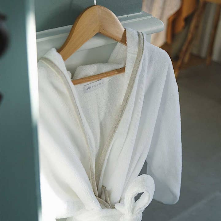 Cocoeko - Wholesale Robe - Kids - Personalized children's bathrobe WHITE & LINEN2