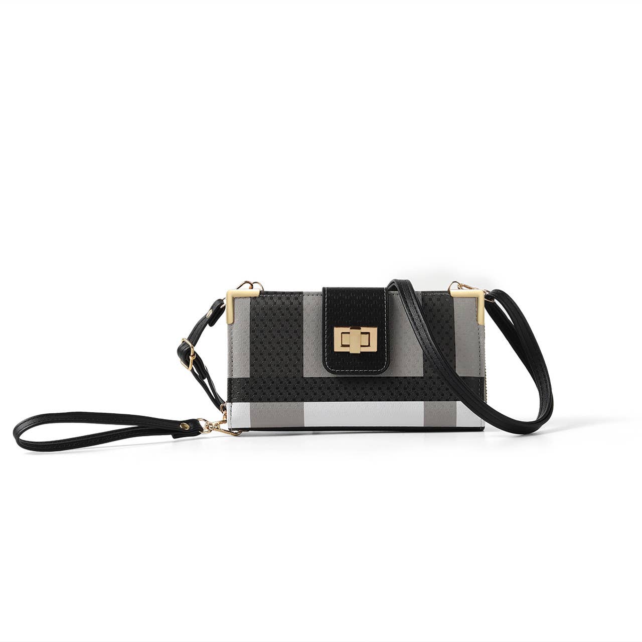 Selini New York - Vente Portefeuille – femme - Portefeuille à bandoulière en tartan pour femmes - LWBG12042