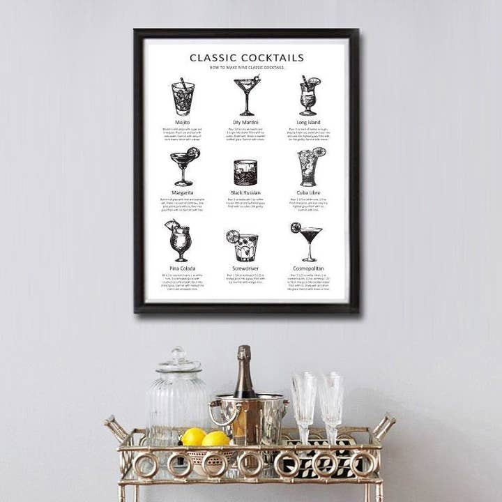 Classic Cocktails: How To Make Nine Cocktails for wholesale by Lettered & Lined