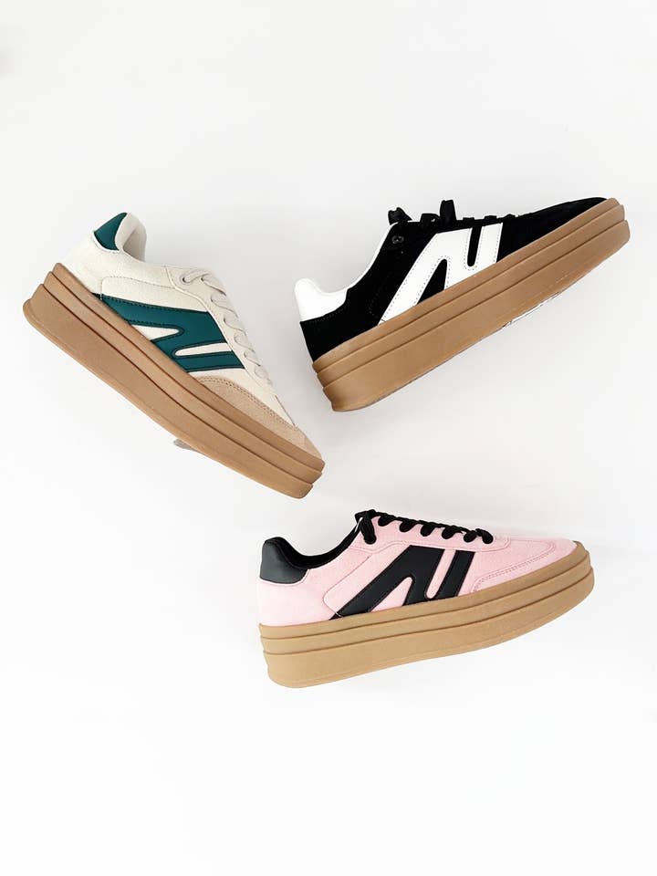 CCOCCI - Wholesale Lifestyle Sneakers - Women's - TOPPING-05 COLOR BLOCK PLATFORM SNEAKERS9