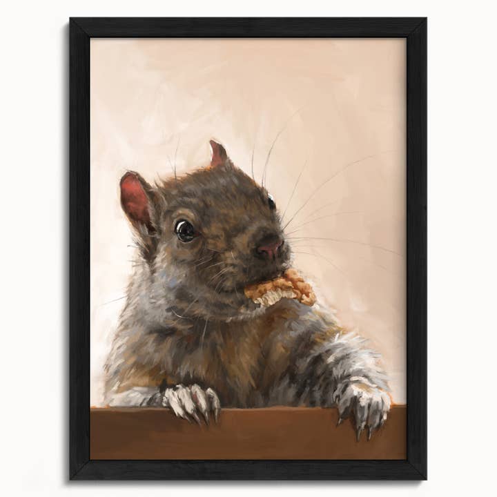 The Ugly Cat Studio - Wholesale Art Print - Grey Squirrel with a Walnut Fine Art Print14