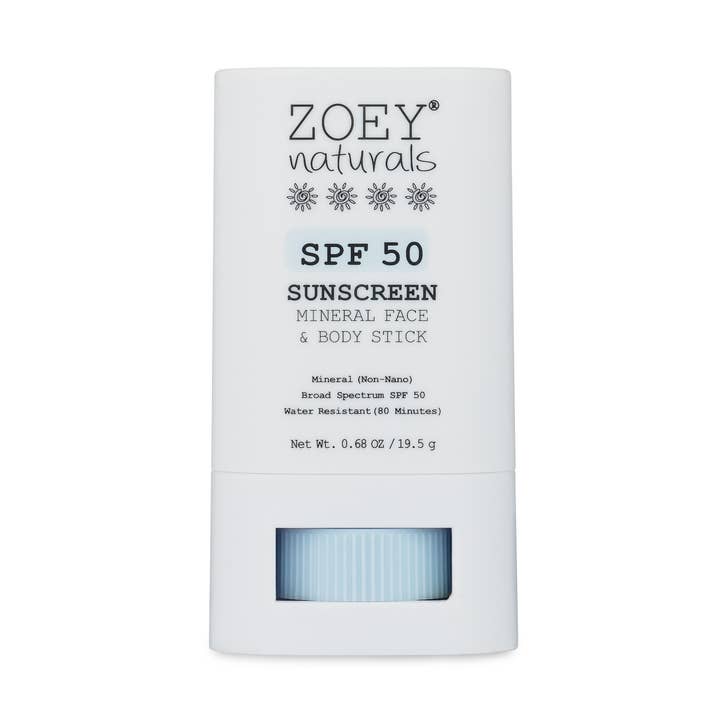Fragrance Free SPF 50 Mineral Sunscreen Stick for wholesale by Zoey Naturals
