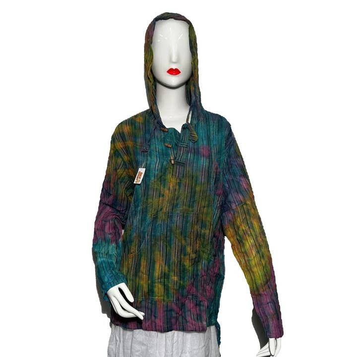 Batikstribet hættetrøje (ST-HOOD-KGN-2145) for engroshandel hos Shop Therapy