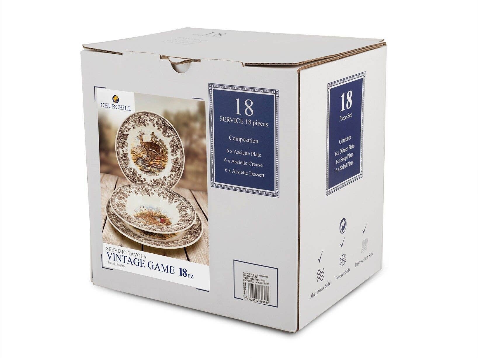 H&H - Vendita all'ingrosso Servizio da tavola - Servizio Tavola 18 Pezzi Etw Scenascaccia 6 Piani E Fondi3