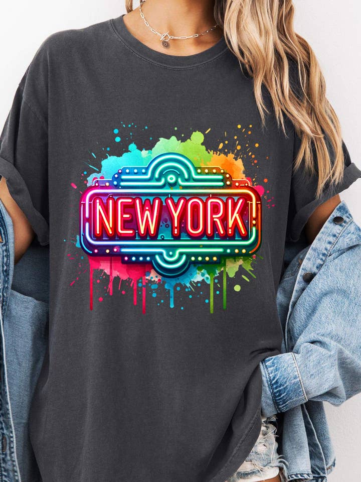 new york sign graphic tee t-shirts for wholesale by Fashion Combination