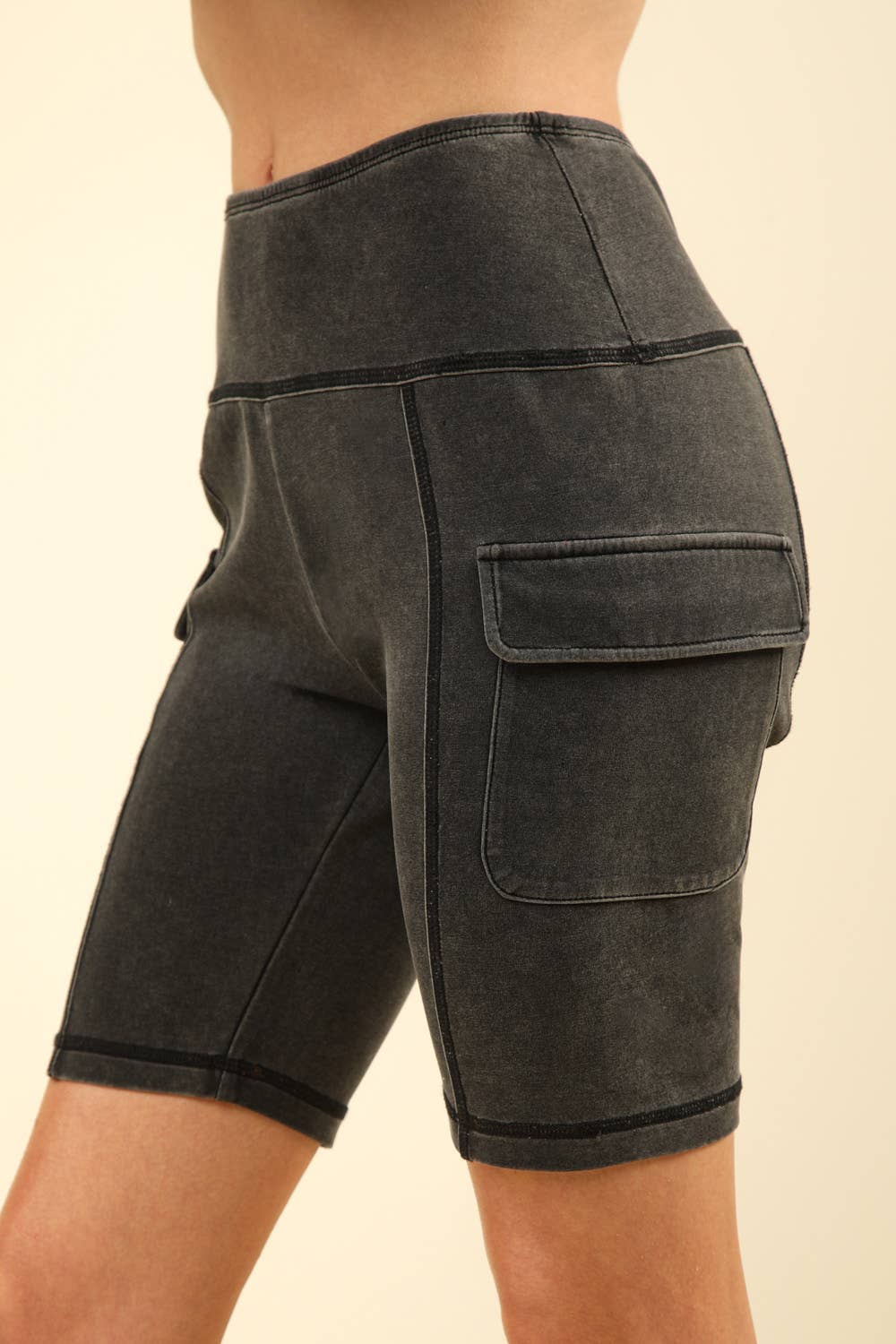 VERY J – Engroshandel Shorts – Kvinder – NP70303-vaskede bløde strikkede Cargo cykelshorts15