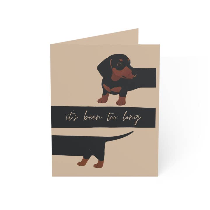 It's Been Too Long Weiner Dog I Miss You Greeting Card for wholesale by Buffalovely