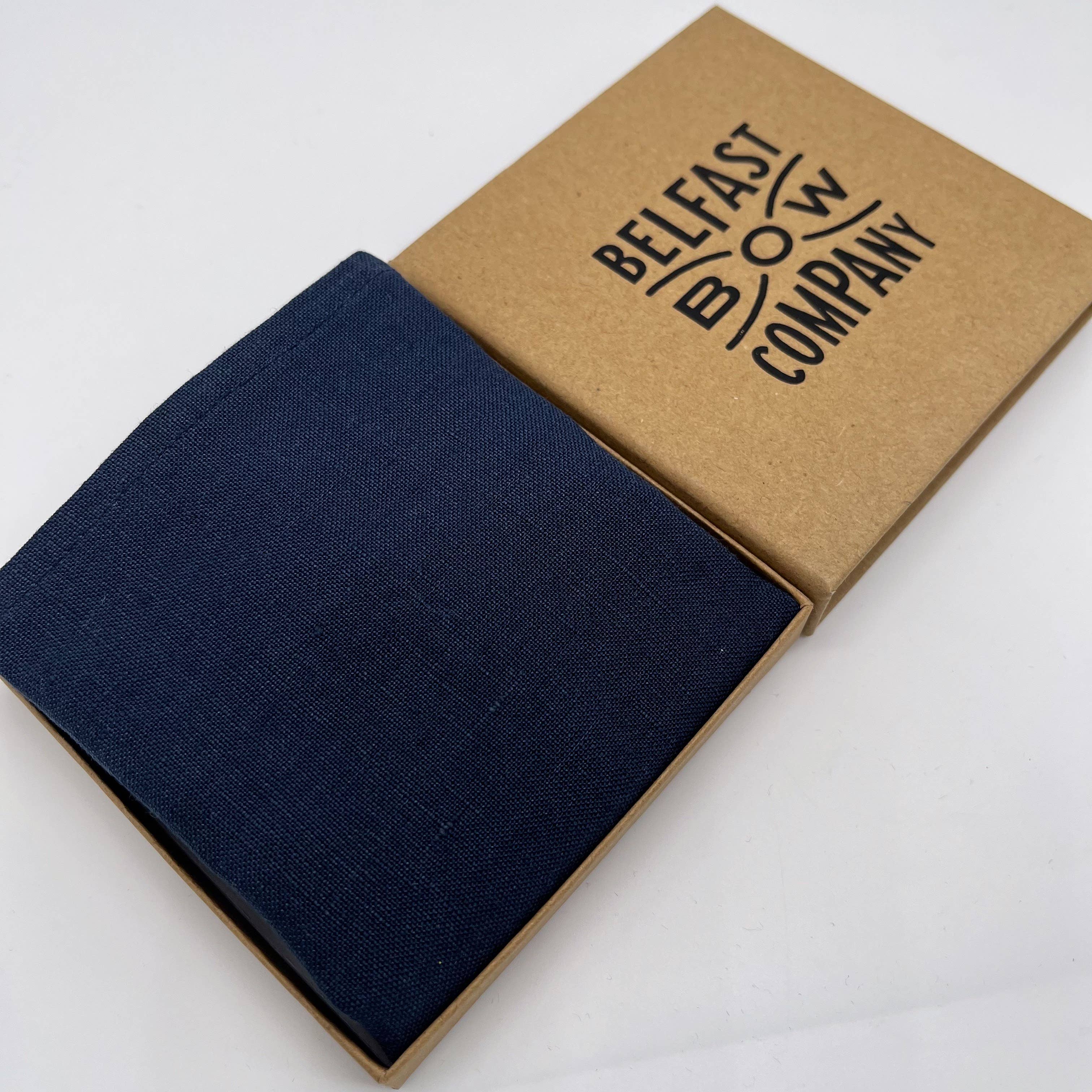 Belfast Bow Company – wholesale Pocket square – Men’s – Irish Linen Pocket Square in Navy1