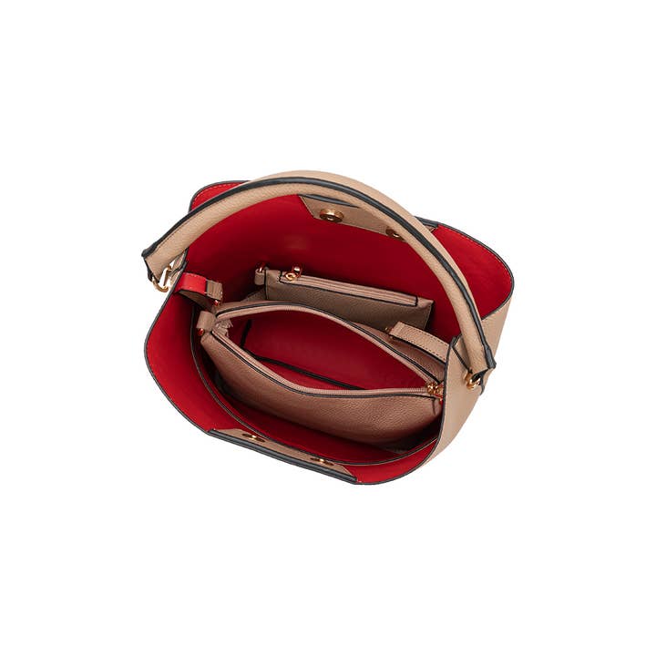 Melie Bianco - Wholesale Top Handle Bag - Women's - Karianna Tan Recycled Vegan Crossbody Bag