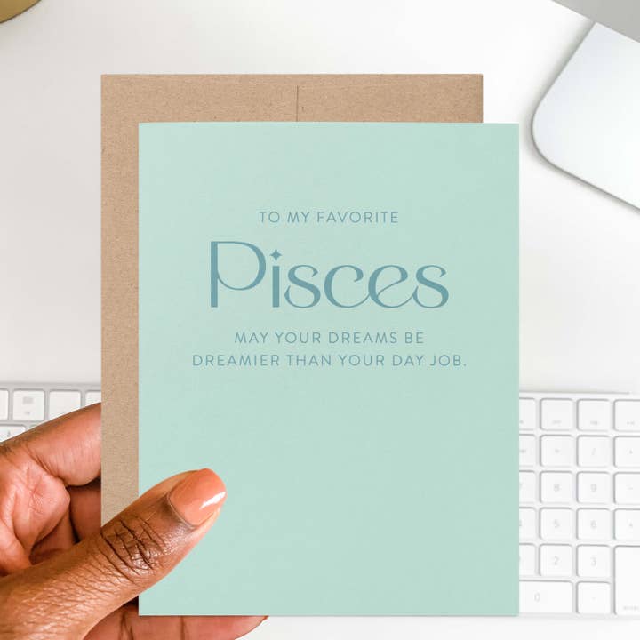 Blú Rose - Wholesale Birthday Card - My Favorite Pisces Zodiac Greeting Card