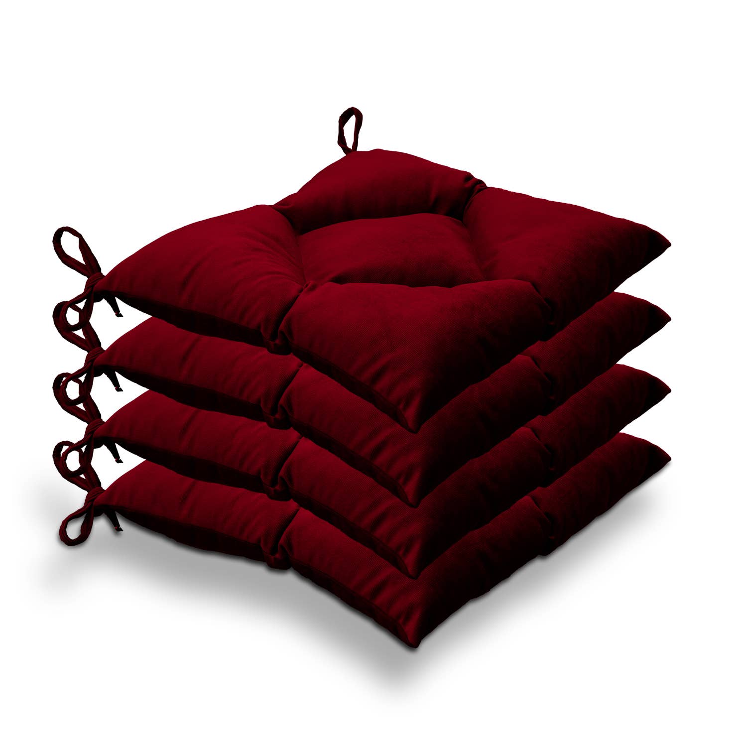 CASASRO - Venta al por mayor Cojines para sillas - CASASRO® Cojines para sillas de comedor | Juego de 4 de 40x40 cm | Tela de terciopelo suave lavable en 9 colores | Cojines con lazos para sujetar7