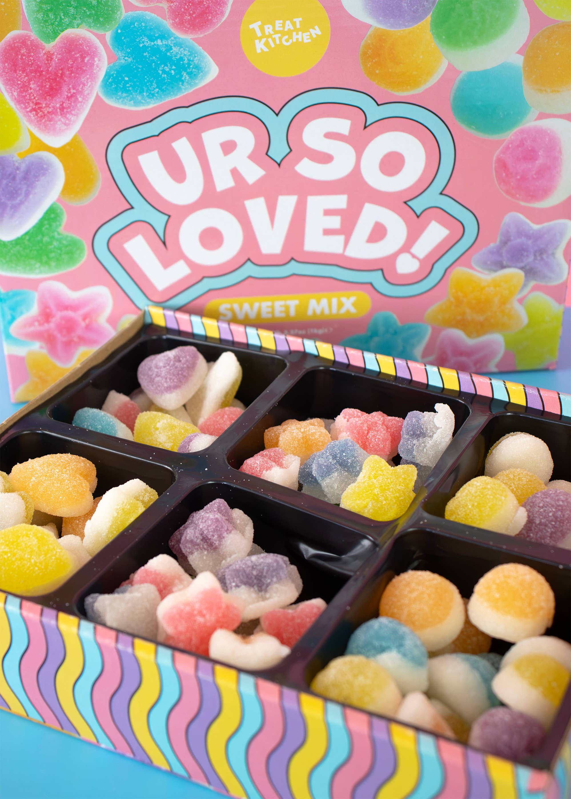 Treat Kitchen – wholesale Gummy – UR SO LOVED! Multicoloured Fruit Sweets 1kg Gift Box 1