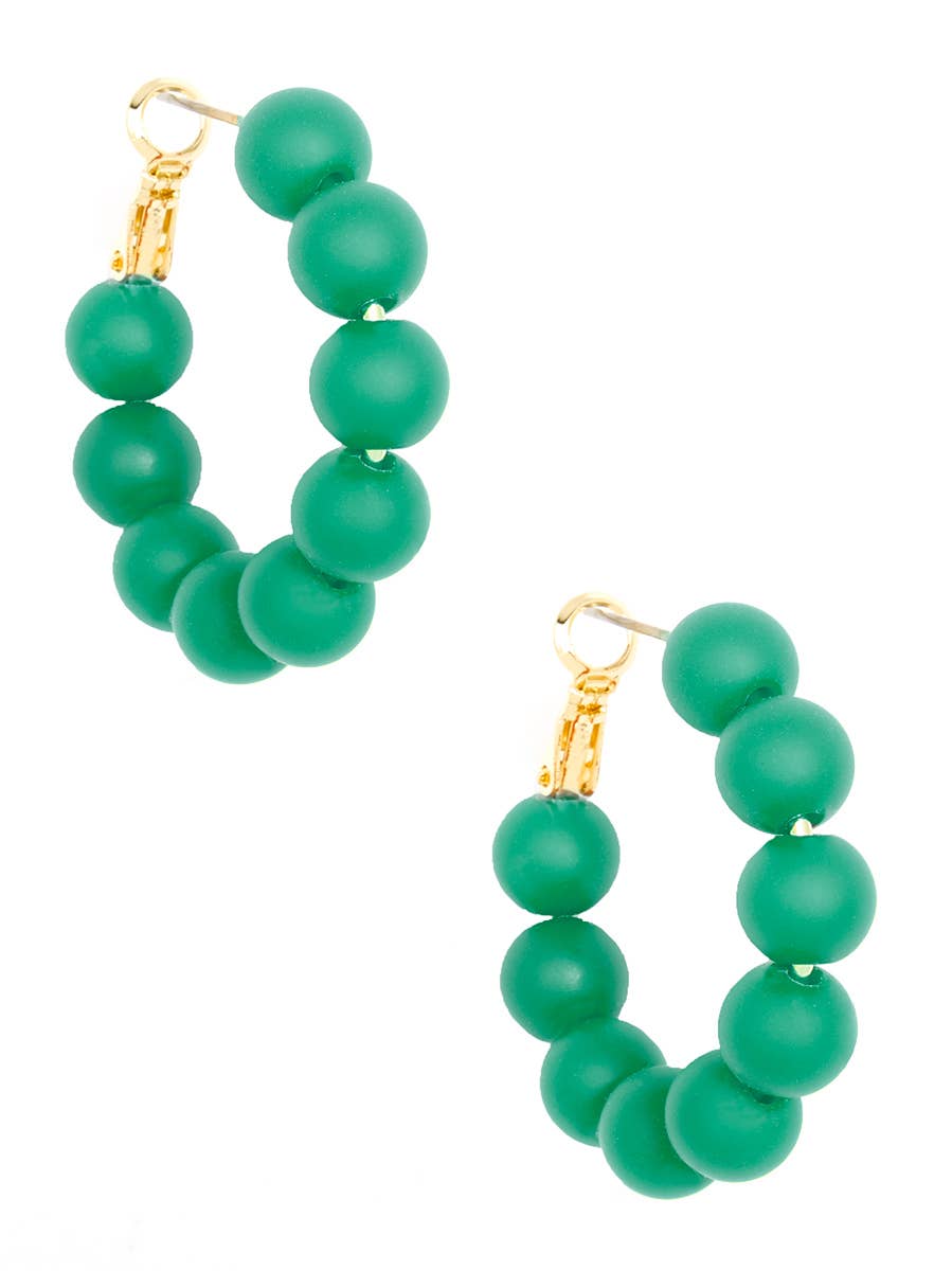 ZENZII Jewelry - Wholesale Hoop Earrings - Small Matte Beaded Resin Hoop Earring Jewelry6