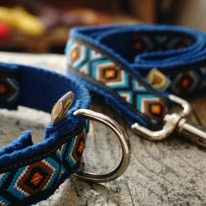 hundsfutter - Wholesale Pet Collar - Dog - Dark navy blue design necklace and strap set17