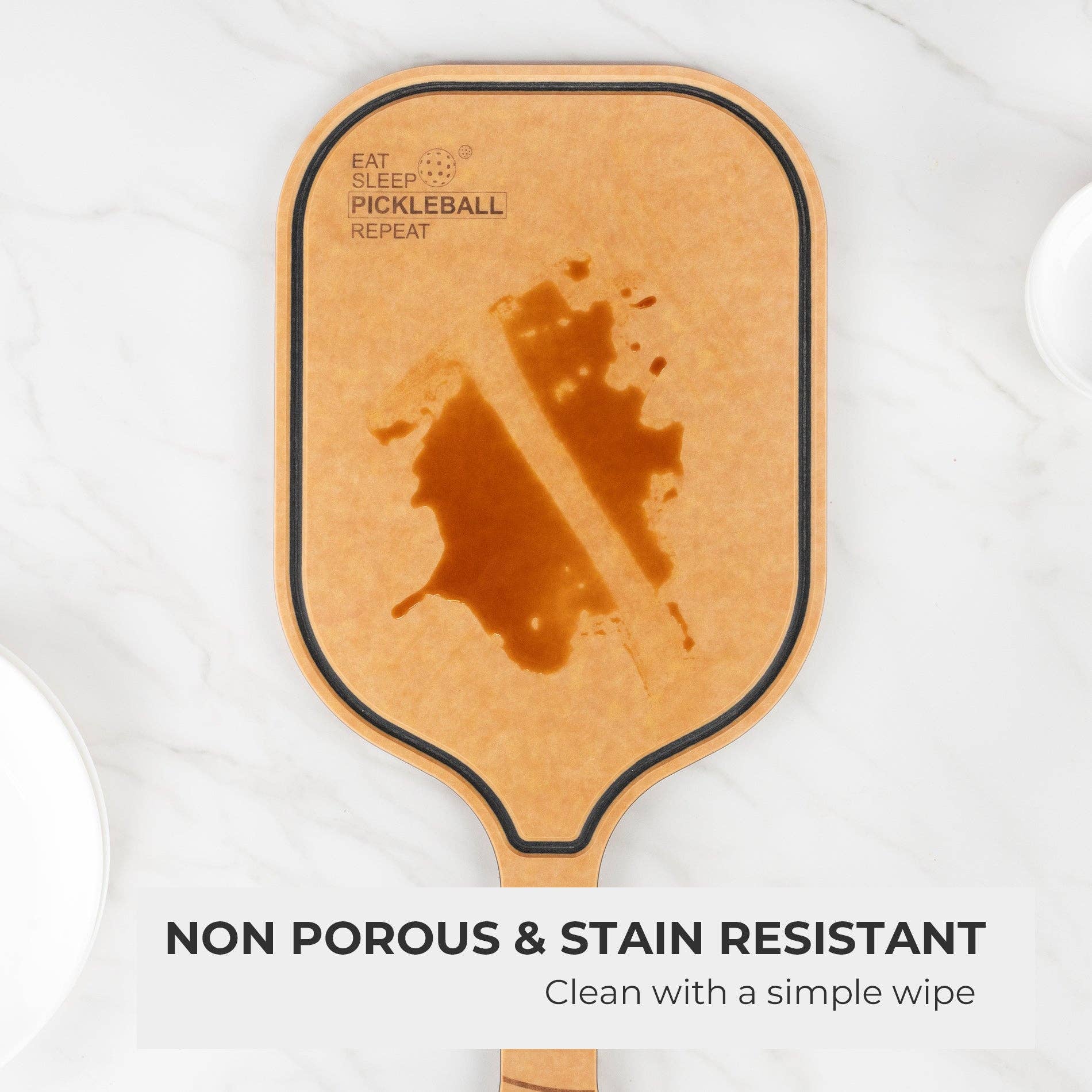 Elihome - Vente Planche à découper - Planche à découper charcuterie Pickleball - "Mangez Dormez Pickleball Répétez"8