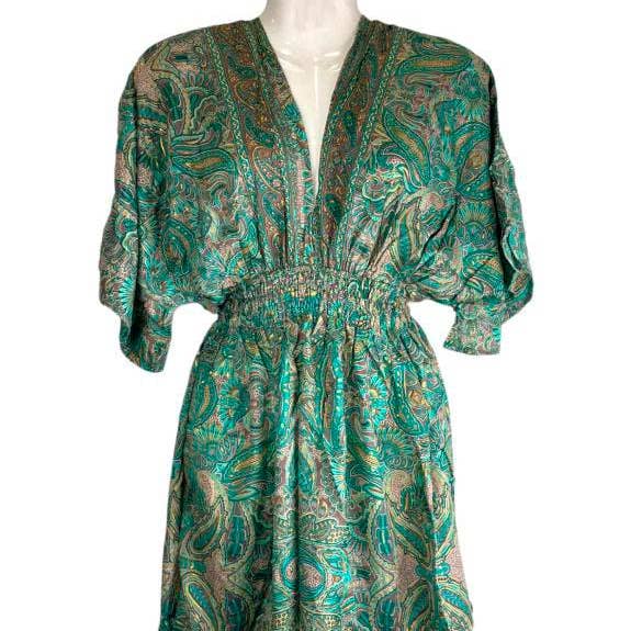 Handmade Indian Silk Dress with Knot at Back for wholesale by Chenson & Gorett