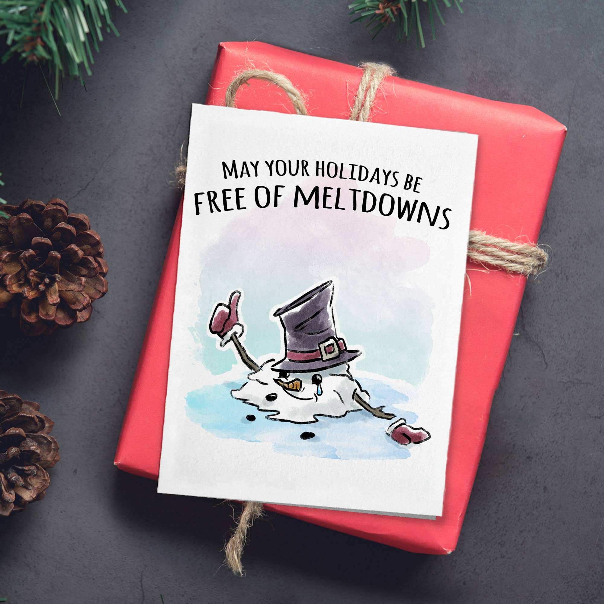 Aaron Millard Illustration – Großhandel Weihnachtskarte – „Free of Meltdowns“ - Lustige Weihnachtskarte für Moms Millenia1