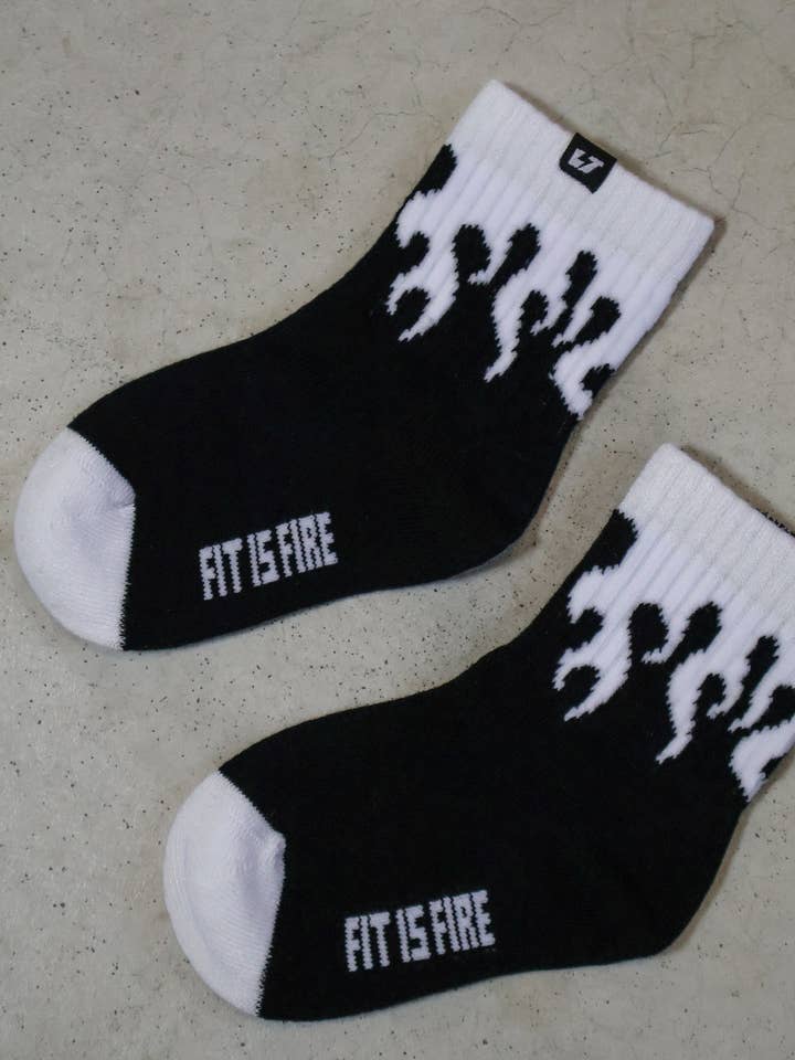 White Flame Crew Socks for wholesale by Little Trouble