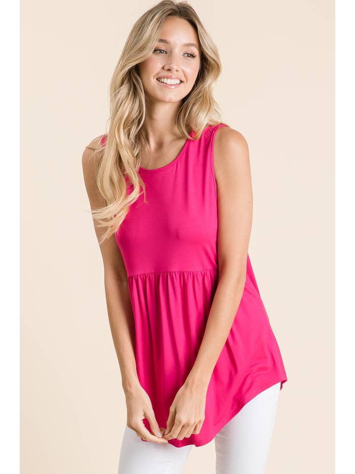 Kelly Green TA1164 Basic Babydoll Tank Top for wholesale on Faire5