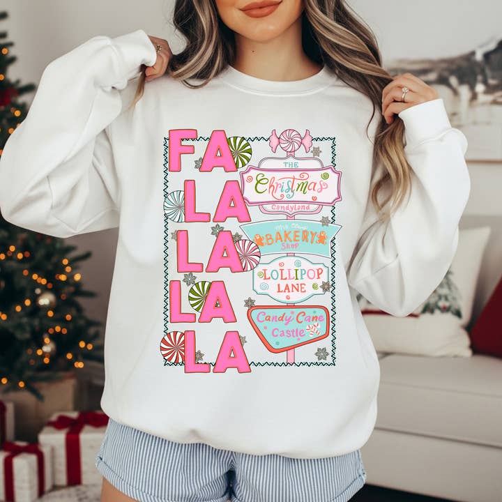 Falala Christmas Crewneck sweatshirt for wholesale by Nu Kustomz LLC -
