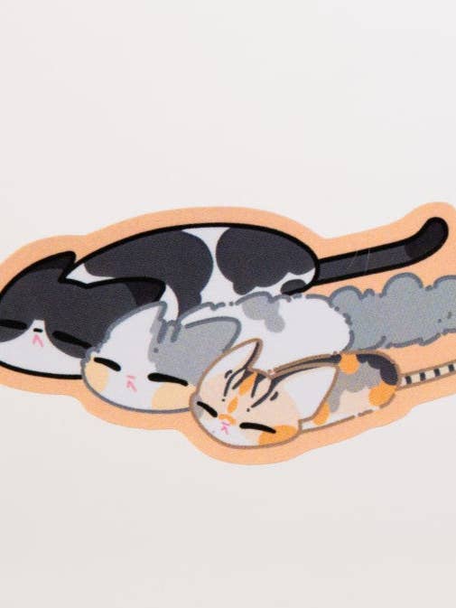 Autocollant en vinyle | Chats paresseux toute la journée | 3 pouces | Imperméable et résistant à la décoloration | pour la vente par MikouArt