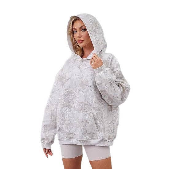 EmberLoom – Großhandel Hoodie – Damen – Damen Vintage Print V-Ausschnitt Locker Geschnittenes Kapuzenpullover in Übergröße6