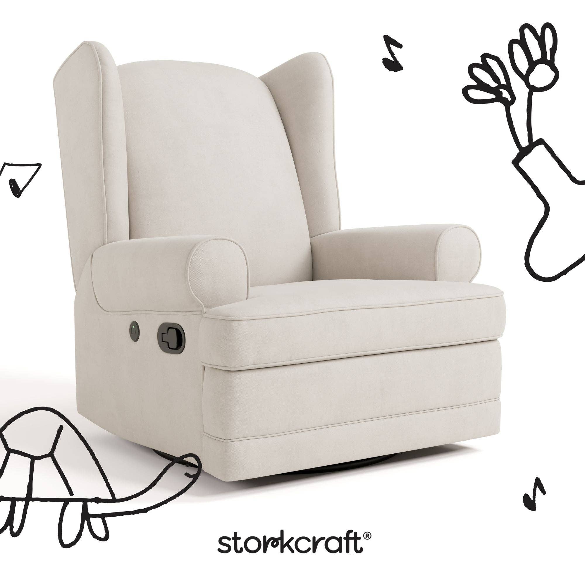 Storkcraft - Wholesale Chair - Kids - Storkcraft® Serenity Wingback Upholstered Recliner Glider18