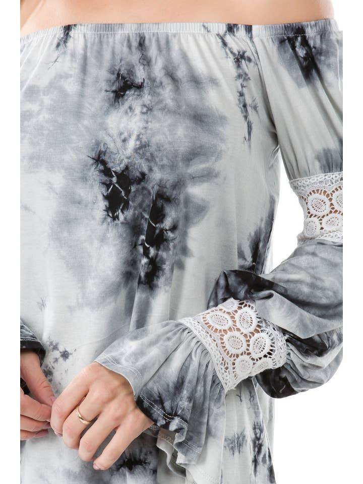 GREY ASTRID OFF SHOULDER TOP (GREY)- VT2166T for wholesale on Faire4