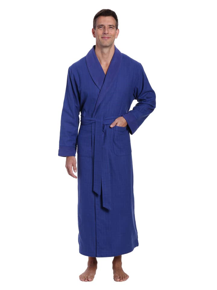 Noble Mount - Wholesale Robe – Men's - Men's Premium 100% Cotton Flannel Fleece Lined Robe13