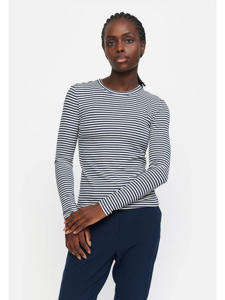Soft Rebels - Wholesale Knit Top - Women's - SRFenja Stripe O-Neck Top11