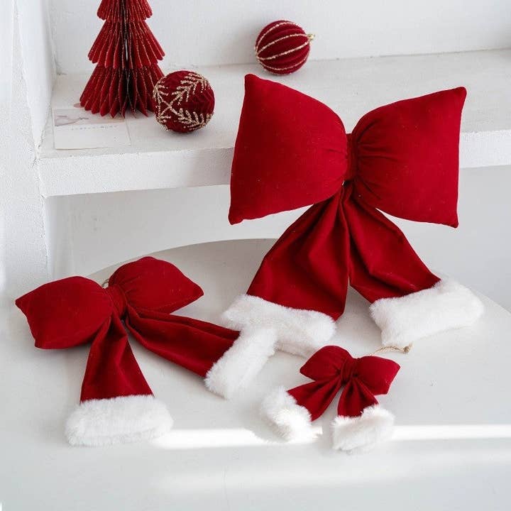 Christmas Plush Bow Decoration and other Purchase Wholesale manteles navidad. Free Returns & Net 60 Terms on Faire trending on Faire.