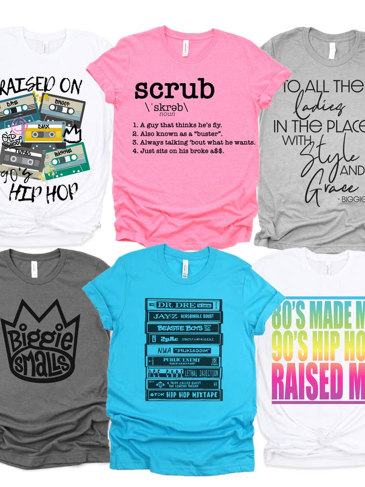 Par.tees by Party On! - Wholesale T-Shirt (Graphic) - Unisex - 80's and 90's Hip Hop Vintage Music Band Concert Graphic Tee0