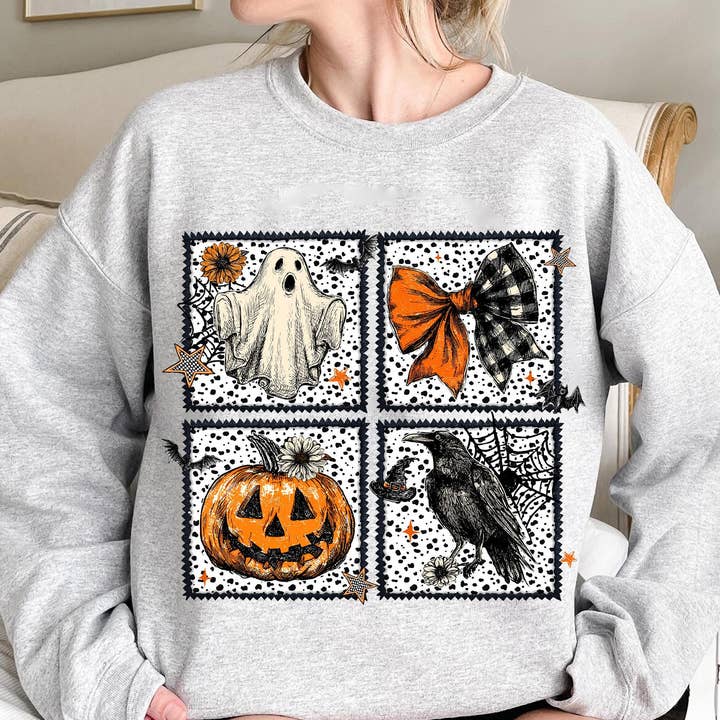 Vintage Halloween Ghost Coquette Shirt, Floral Fall Sweater for wholesale by NVC Ecommerce LLC