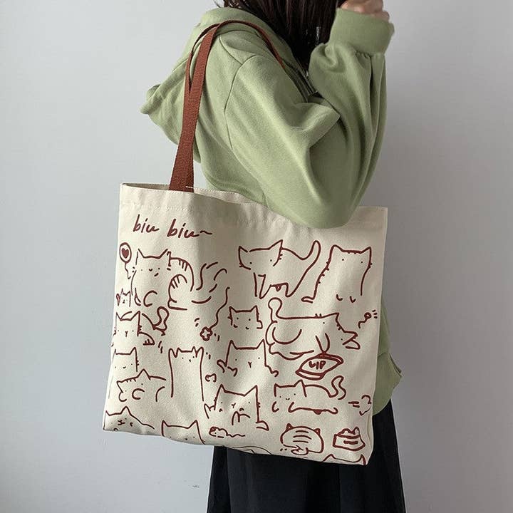Adorable Hand-Drawn Animal Illustration Shoulder Bag for wholesale by UZ Wholesale Store