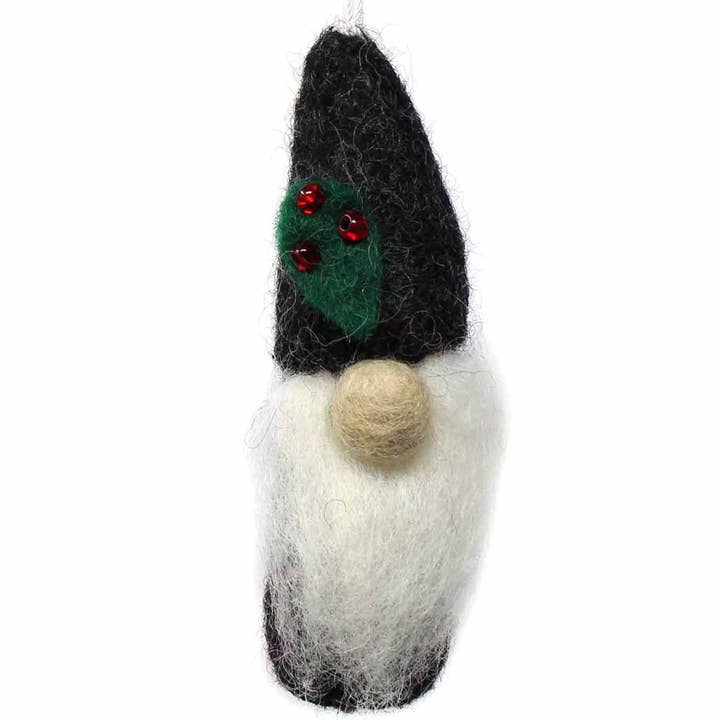 Global Crafts - Wholesale Ornament - Grey Christmas Gnome Felt Ornament