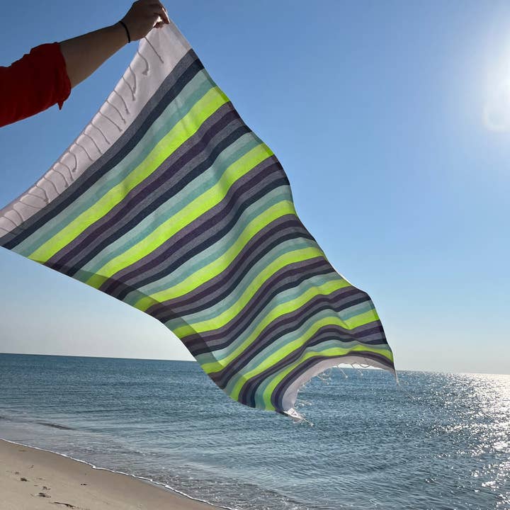 Blue Striped Cotton Hamman Towel for wholesale by Dormitory