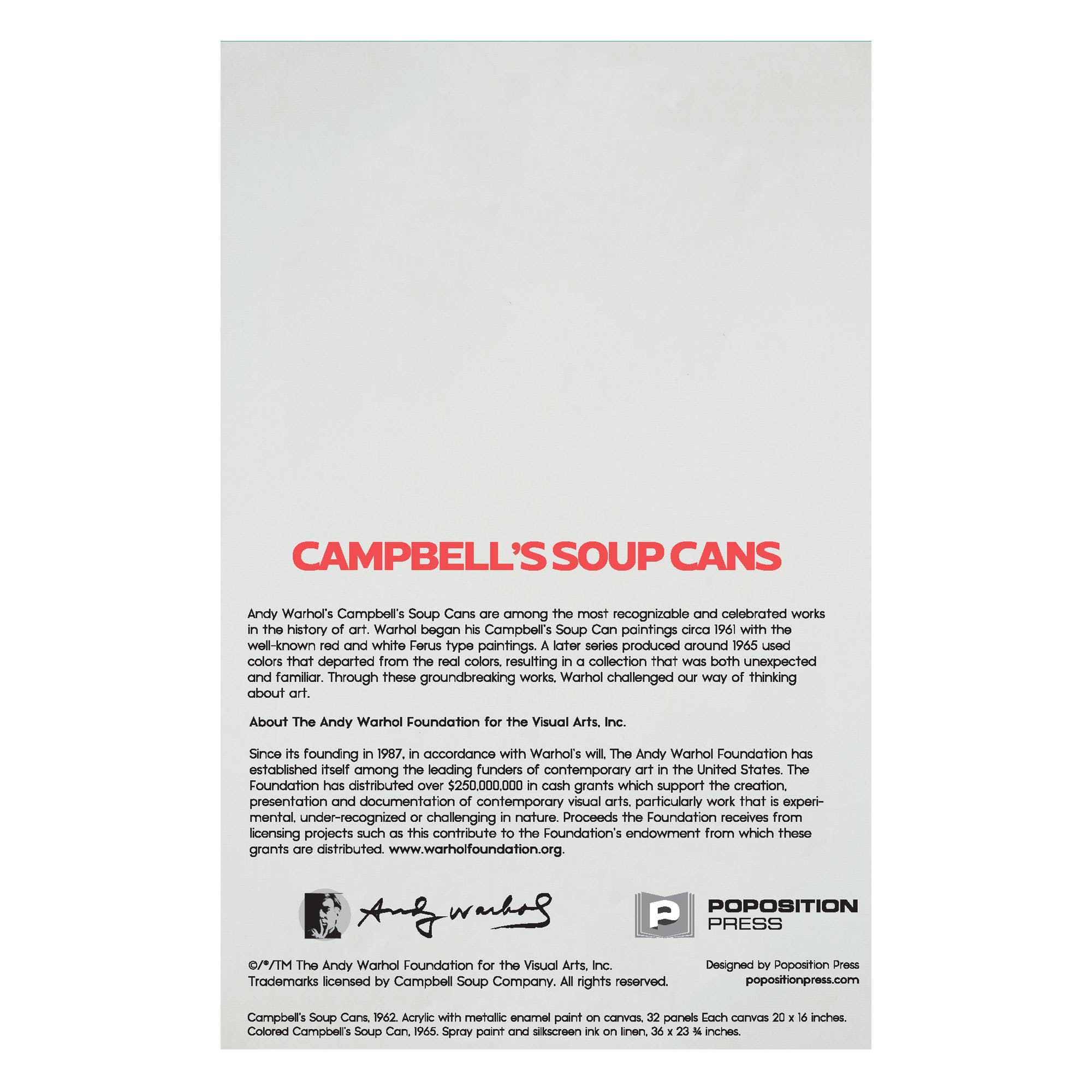 Poposition Press - Wholesale Everyday Greeting Card - Andy Warhol Campbell's Soup Can Pop Up Greeting Card3