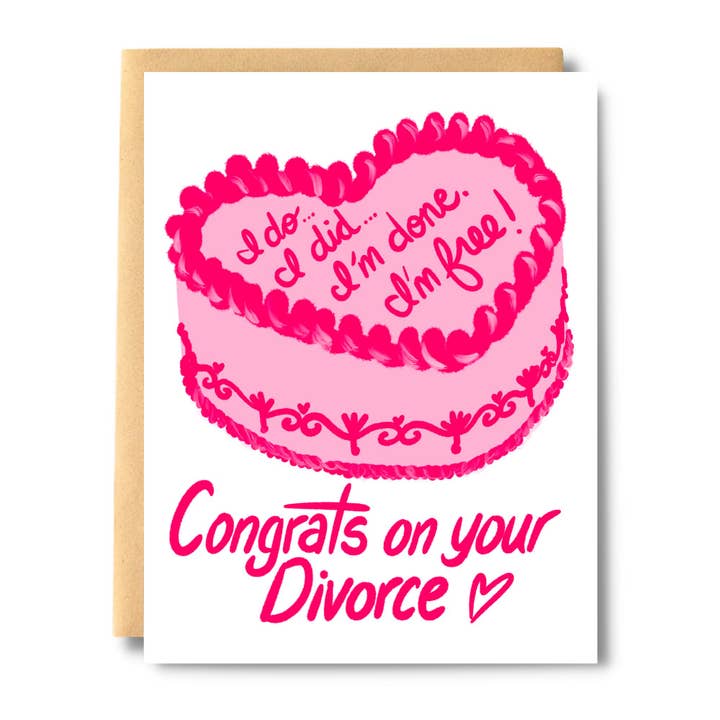 Salt & Paper - Vente Cartes de félicitations - Félicitations pour ton divorce Carte Gâteau