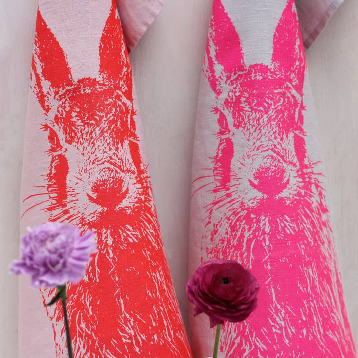 Frohstoff Meike Marie Buchholz - Wholesale Tea Towel - Tea towel linen grey brown hare1