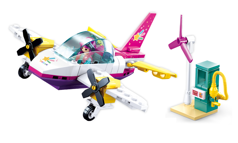 Texas Toy Distribution - Wholesale Building Set - Kids - Girl's Dream Plane Building Brick Kit (111 pcs)1