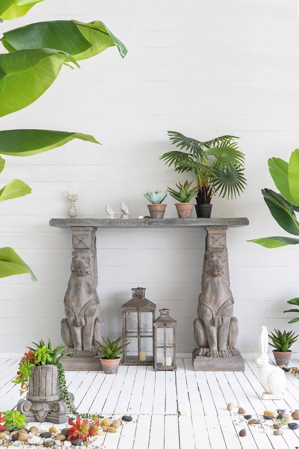 A&B Home Group Inc. - Wholesale Lantern - S/2 Graca Square Temple Garden Candle Lanterns - Brown4