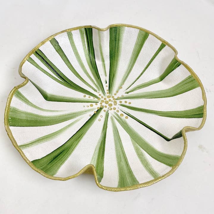 Carole Shiber Designs - Wholesale Charger - Spearmint-Striped Pinwheel Charger1