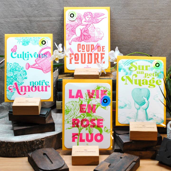 L'Atelier Letterpress - Venta al por mayor Tarjetas de amor - Tarjeta Letterpress Amor a Primera Vista (con sobre)