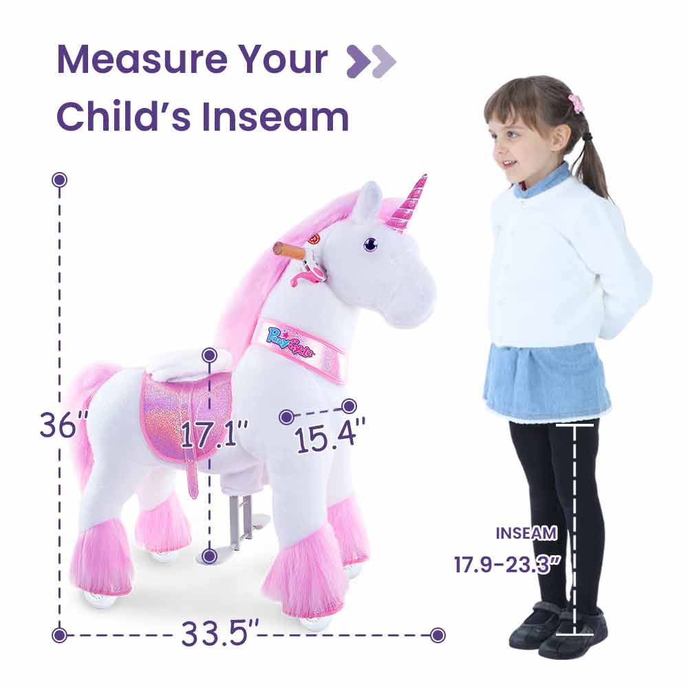 PonyCycle - Vente Cheval à bascule – enfant - PonyCycle Cheval à Bascule Licorne Rose | Jouet à Bascule en Peluche10