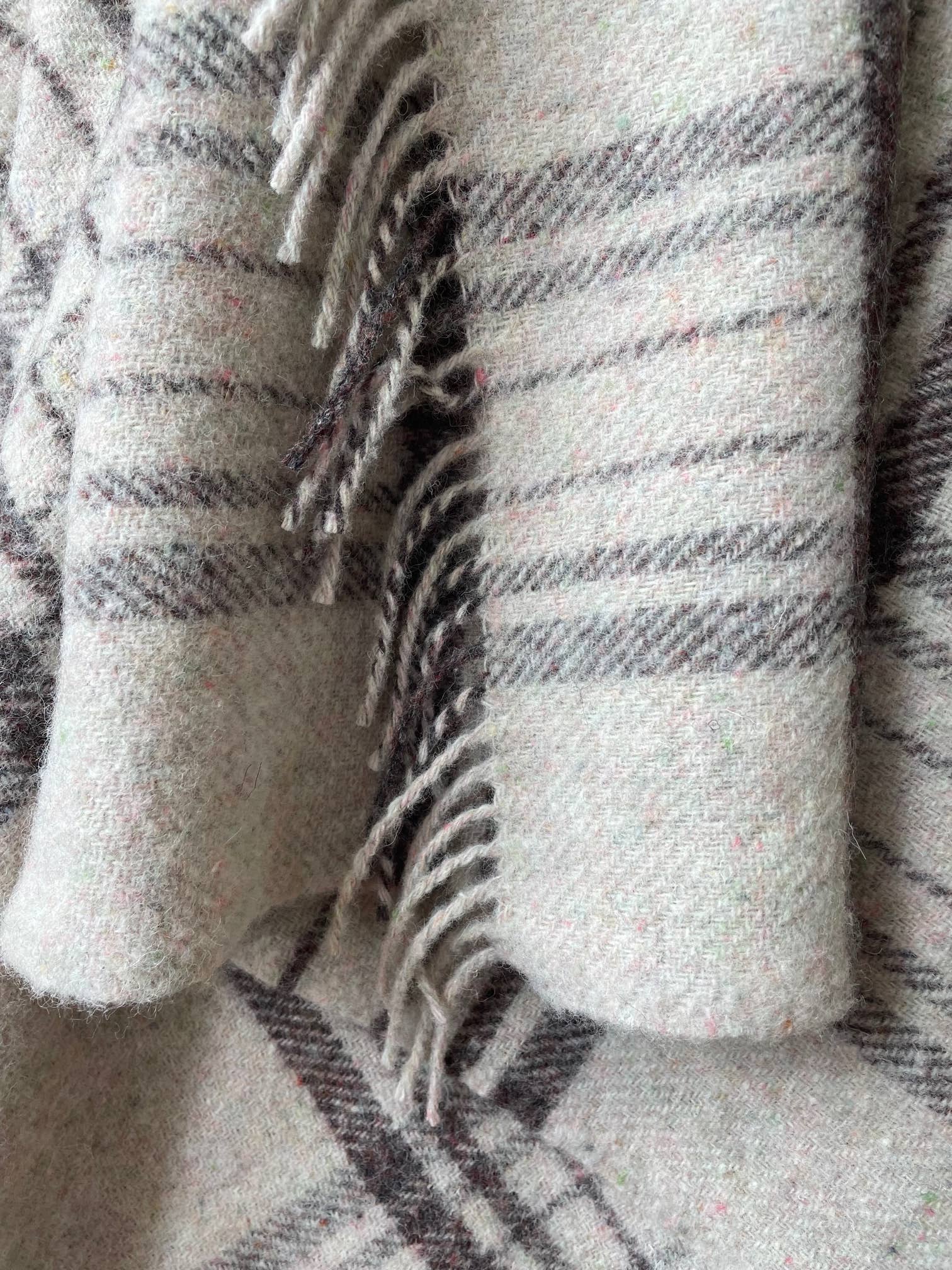 WoolOnly - Wholesale Throw Blanket - Wool blanket plaid 130 x 200 cm checkered, melange gray-beige4